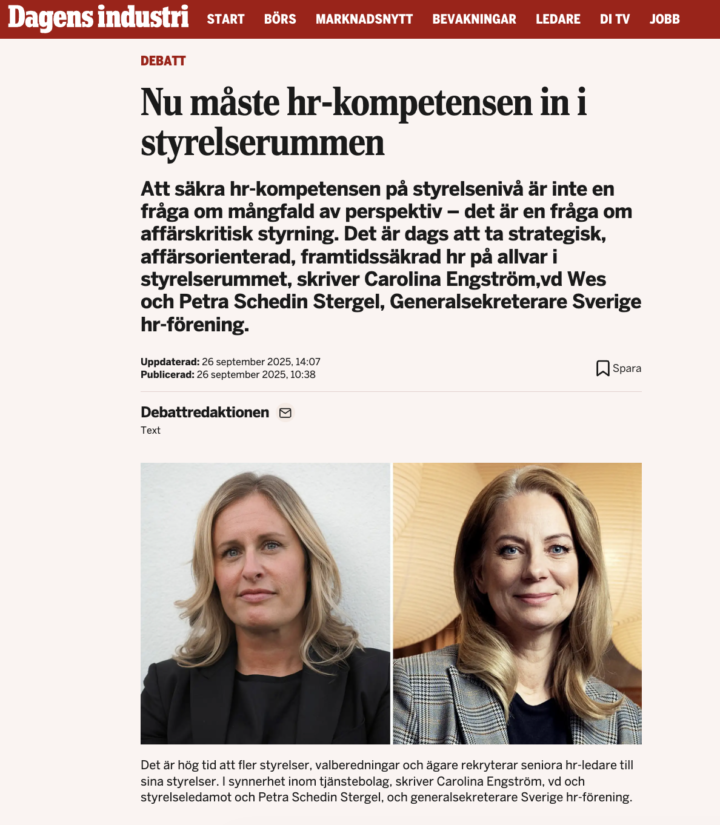 DI Debatt Wes & HR-föreningen